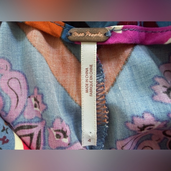 Free People Maritzah One-Piece Jumpsuit 🌺 Boho Patchwork Print | Size 4 | NWOT - Picture 5 of 9